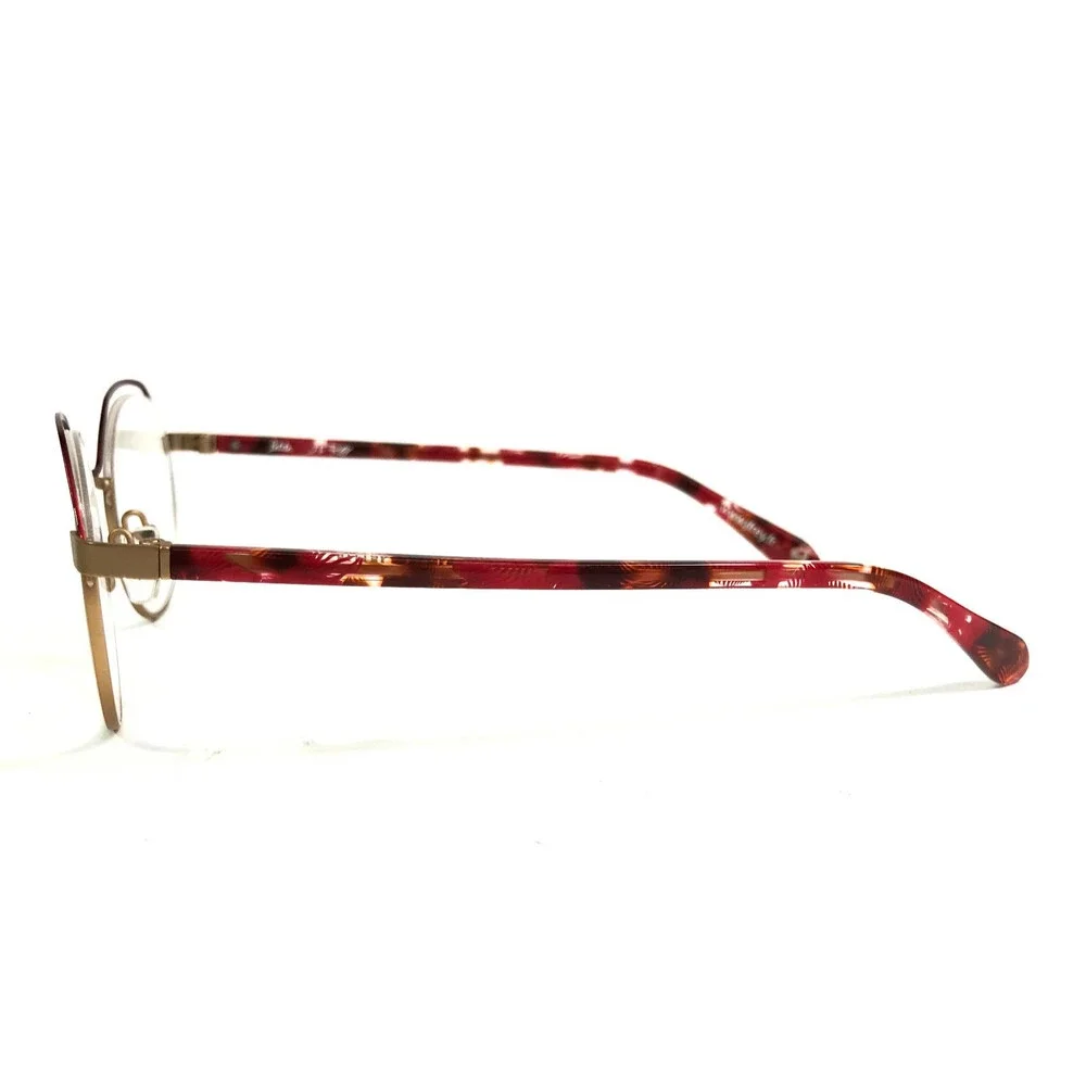 J. F. Rey Petite Eyeglasses Frames PM068 3555 Red Gold Semi Rimmed 46-18-140